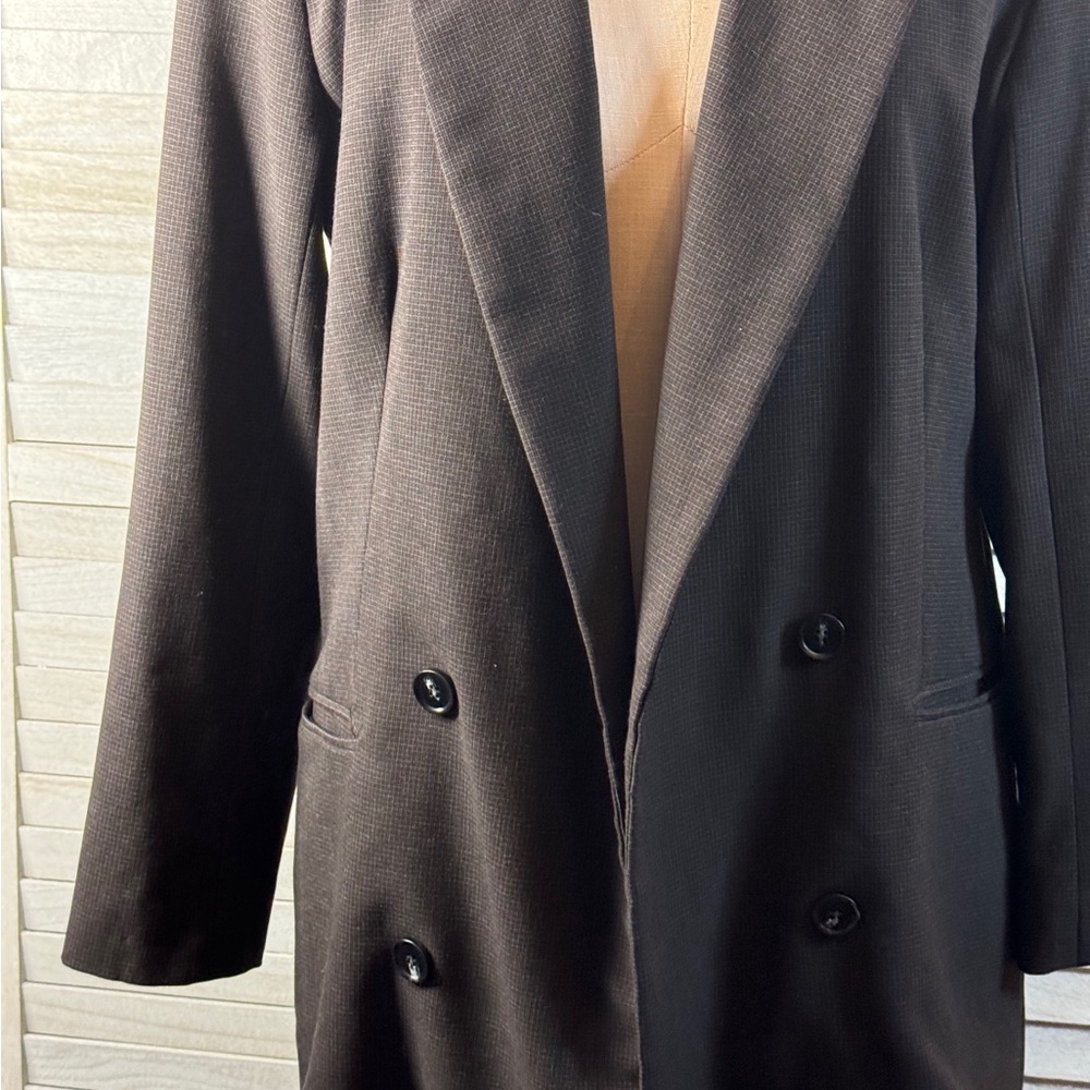 Rachel Zoe Double Breasted Blazer Brown Tailored Office Chic Jacket Size M - Picture 11 of 12
